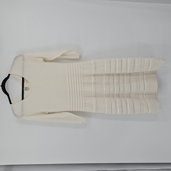 Sundance Sculptured Delight Sweater Dress Medium Winter White Cotton Silk Size M - Picture 1 of 8